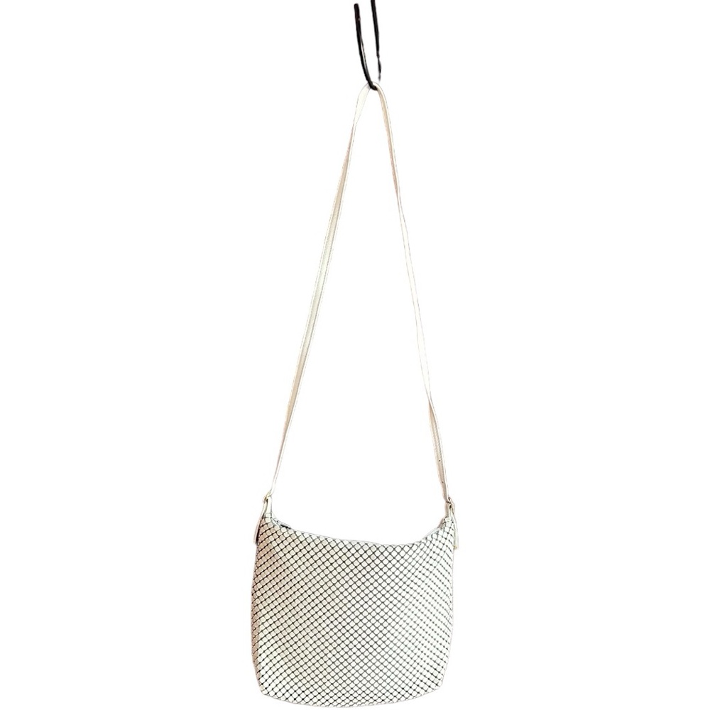 Whiting & Davis white vintage metal bead bag